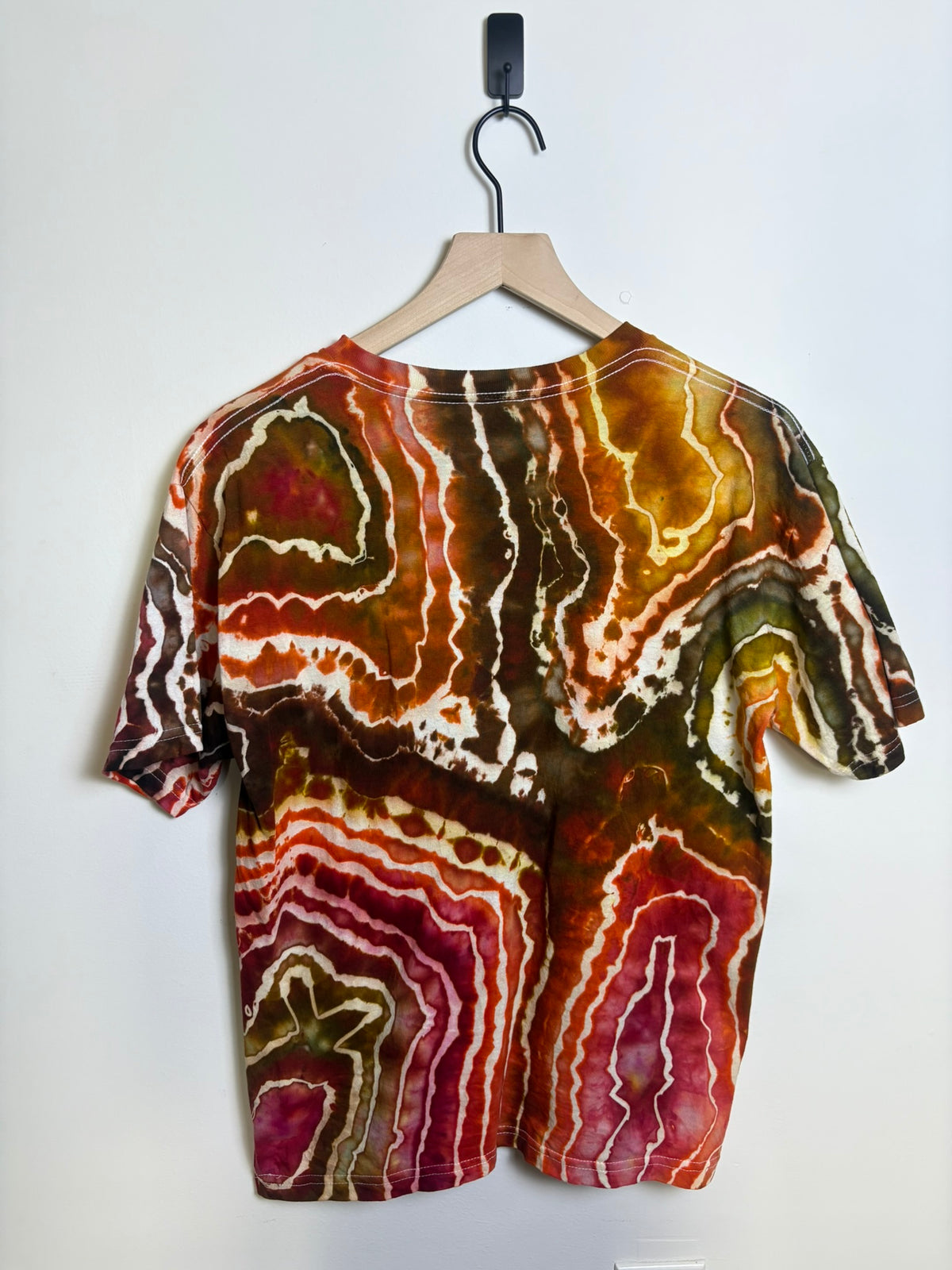 Upcycled Hard Rock Cafe Washington D.C. Large T-Shirt – Earthy Orange & Red Tie-Dye
