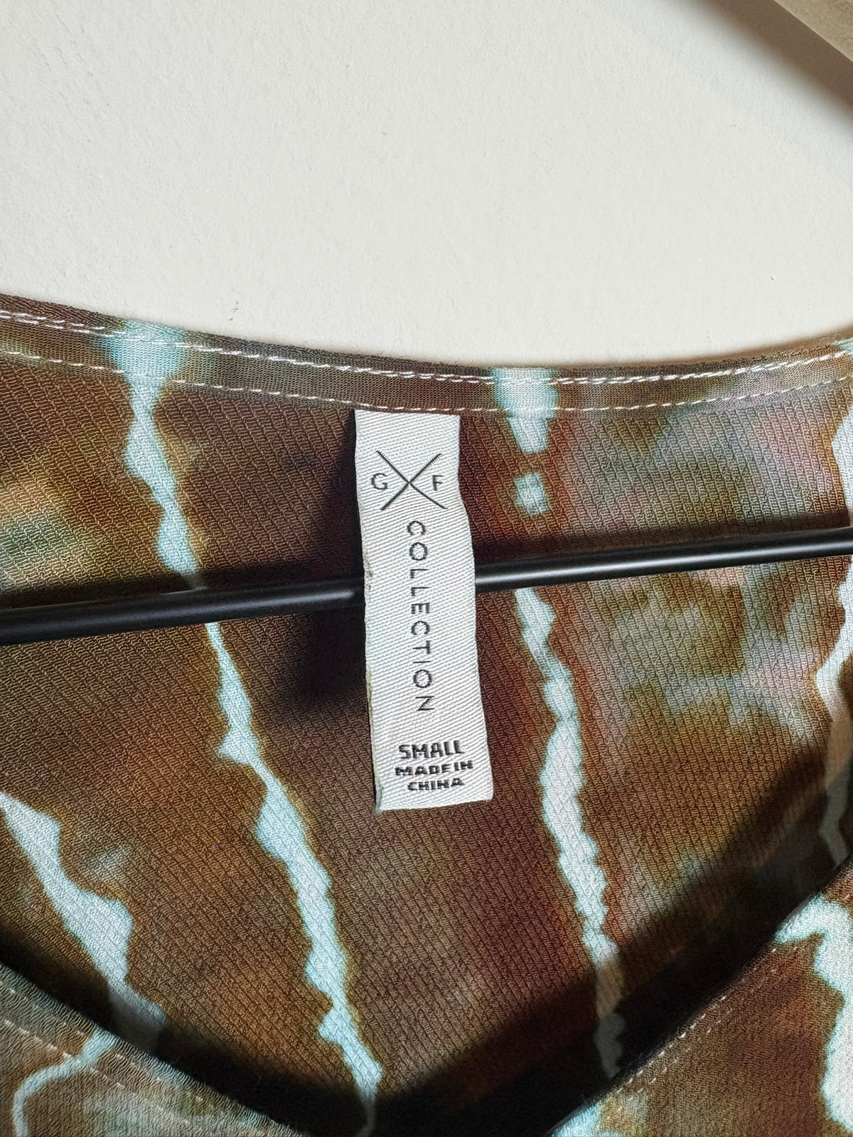pcycled GF Collection V-Neck Small Shirt – Earthy Geode Tie-Dye