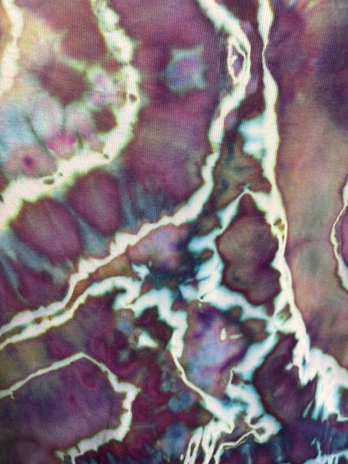 Upcycled Ralph Lauren Women’s Medium Shirt – Geode-Inspired Purple Tie-Dye