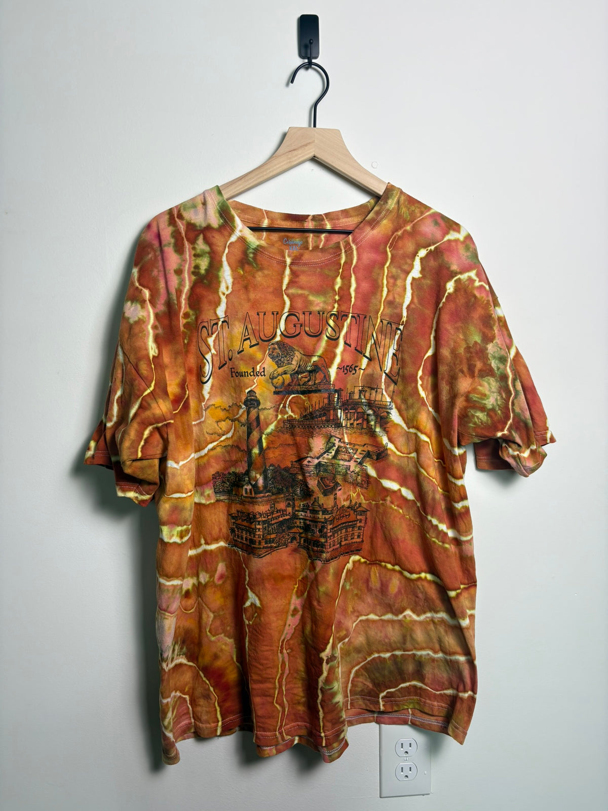 Upcycled St. Augustine XXL T-Shirt – Earthy Orange Geode Tie-Dye
