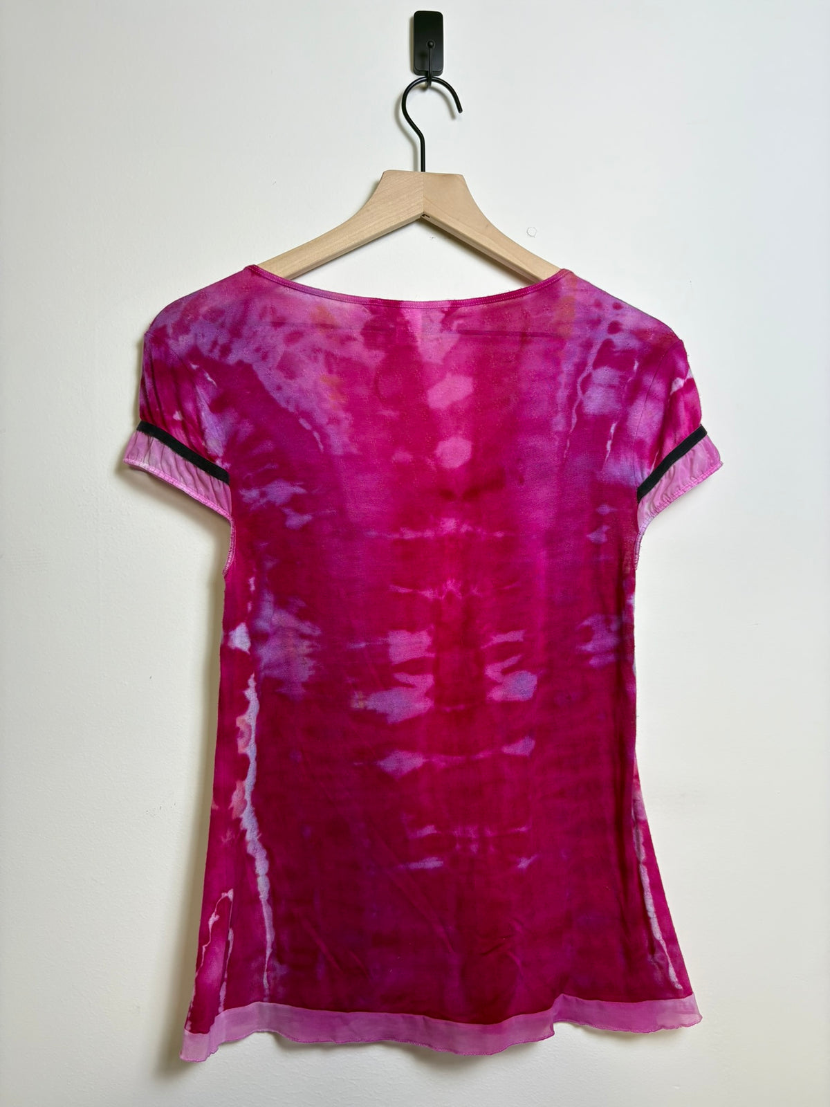 Upcycled Victoria’s Secret Angel Women’s Large Shirt – Pink & Purple Tie-Dye
