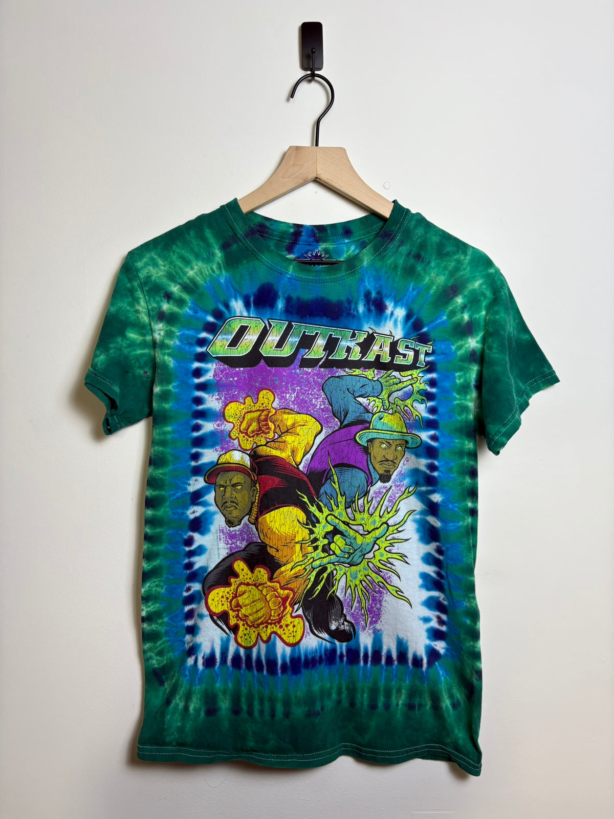 Upcycled OutKast Small Tie-Dyed T-Shirt