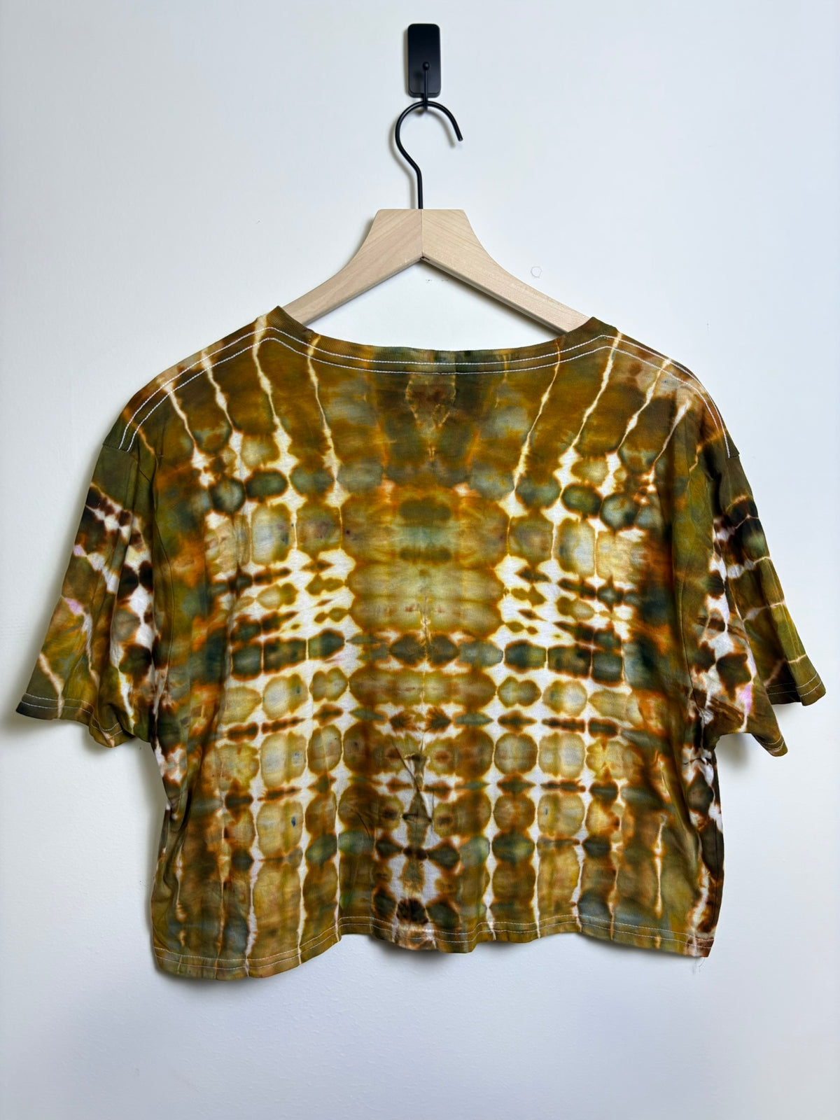 Upcycled Nashville "Music City" Women’s Large Crop Top – Earthy Tie-Dye
