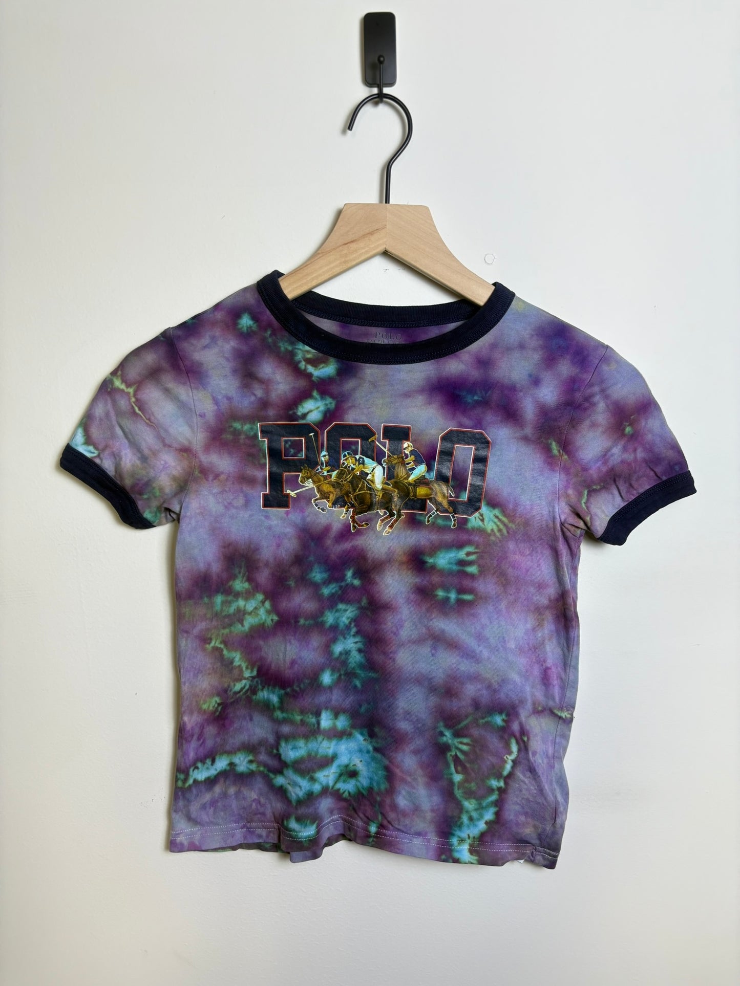 Upcycled Polo Ralph Lauren Kids Hand-Dyed Tie-Dye T-Shirt – Size 7