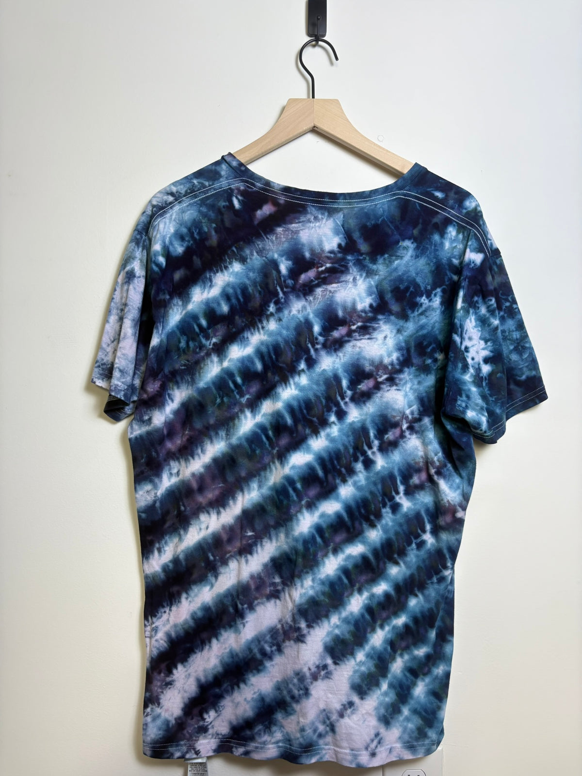 Upcycled Brooks Brothers Men’s Large T-Shirt – Blue & Purple Tie-Dye