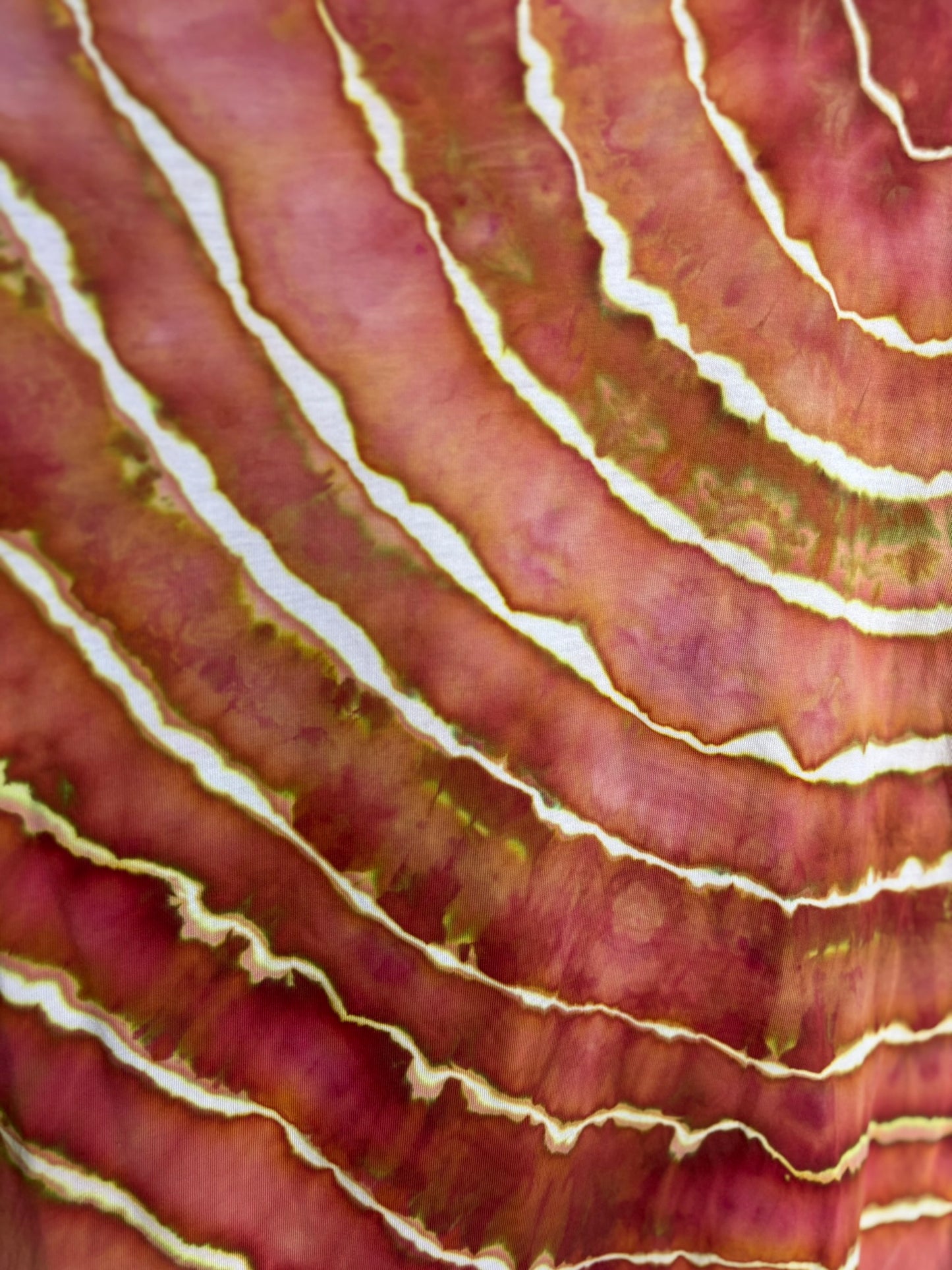 Upcycled Zara Men’s Large T-Shirt – Geode-Inspired Tie-Dye in Earthy Orange Tones
