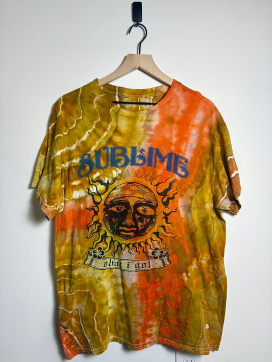 Upcycled Sublime Large T-Shirt – Earthy Orange & Gold Tie-Dye