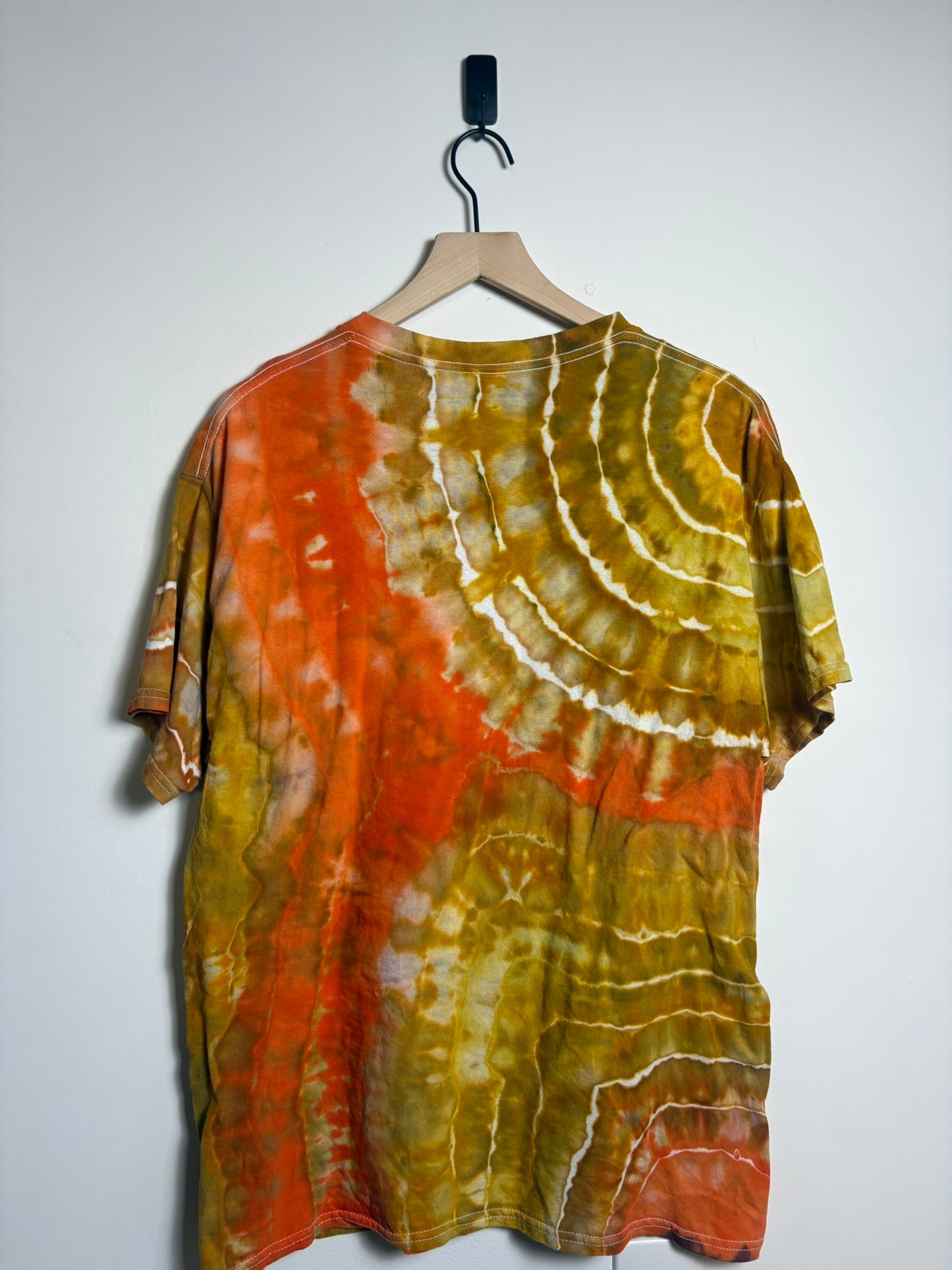 Upcycled Sublime Large T-Shirt – Earthy Orange & Gold Tie-Dye