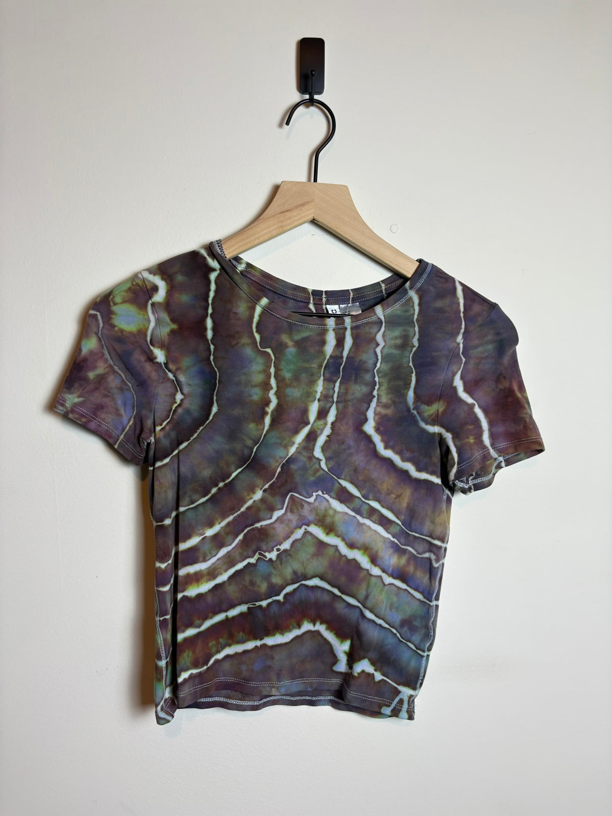 Upcycled Divided Women’s Medium Shirt – Earthy Brown Geode-Inspired Tie-Dye
