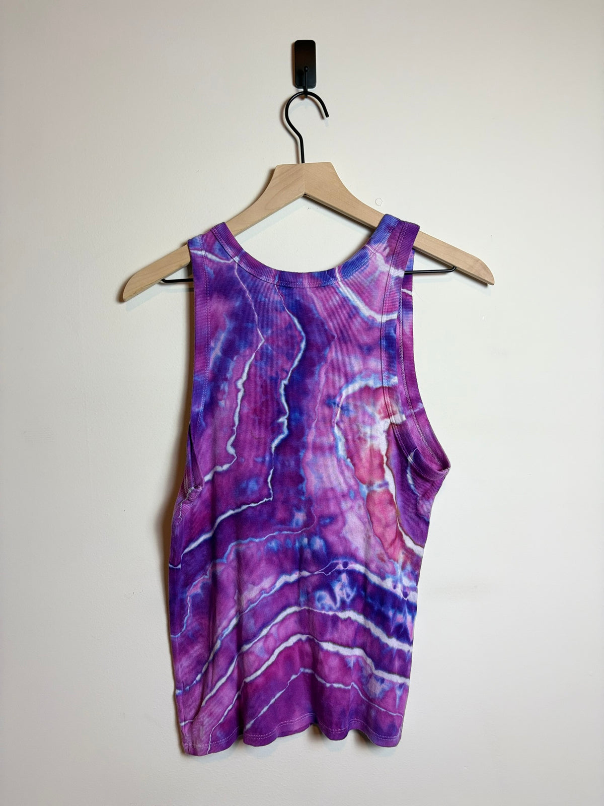 Upcycled A New Day Women’s XL Tank Top – Purple & Pink Geode Tie-Dye