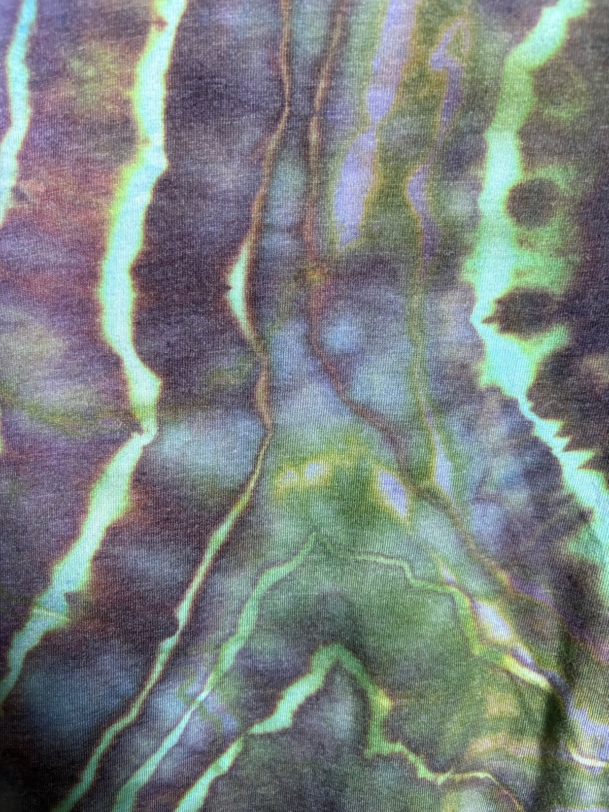Upcycled Adidas Kids 3T T-Shirt – Green & Dark Purple Geode Tie-Dye