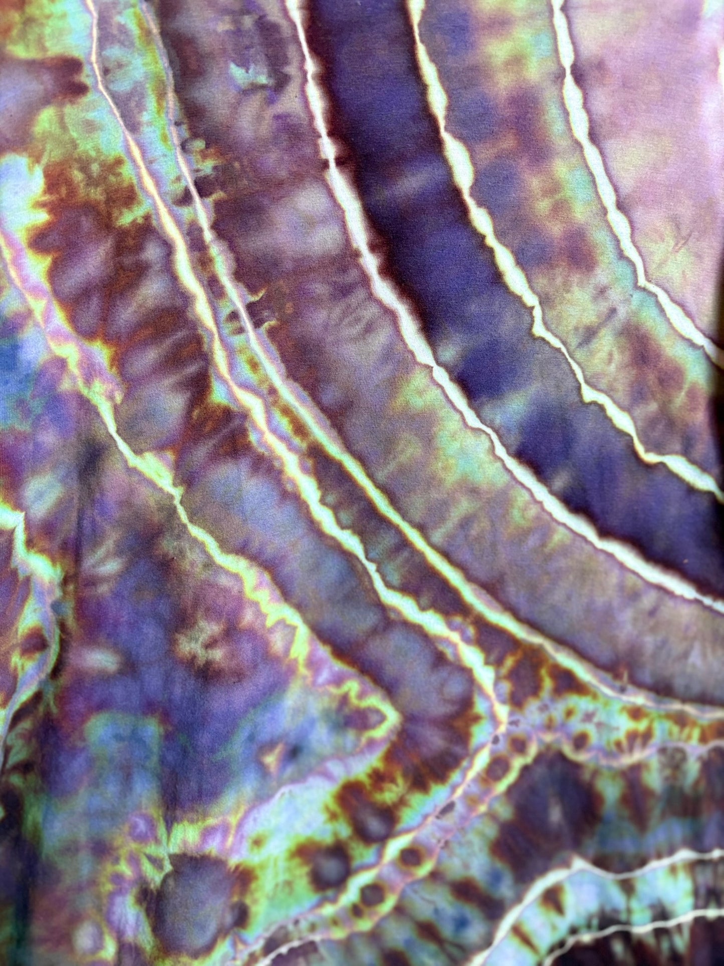 Upcycled Hanes Large T-Shirt Purple Geode-Inspired Tie-Dye