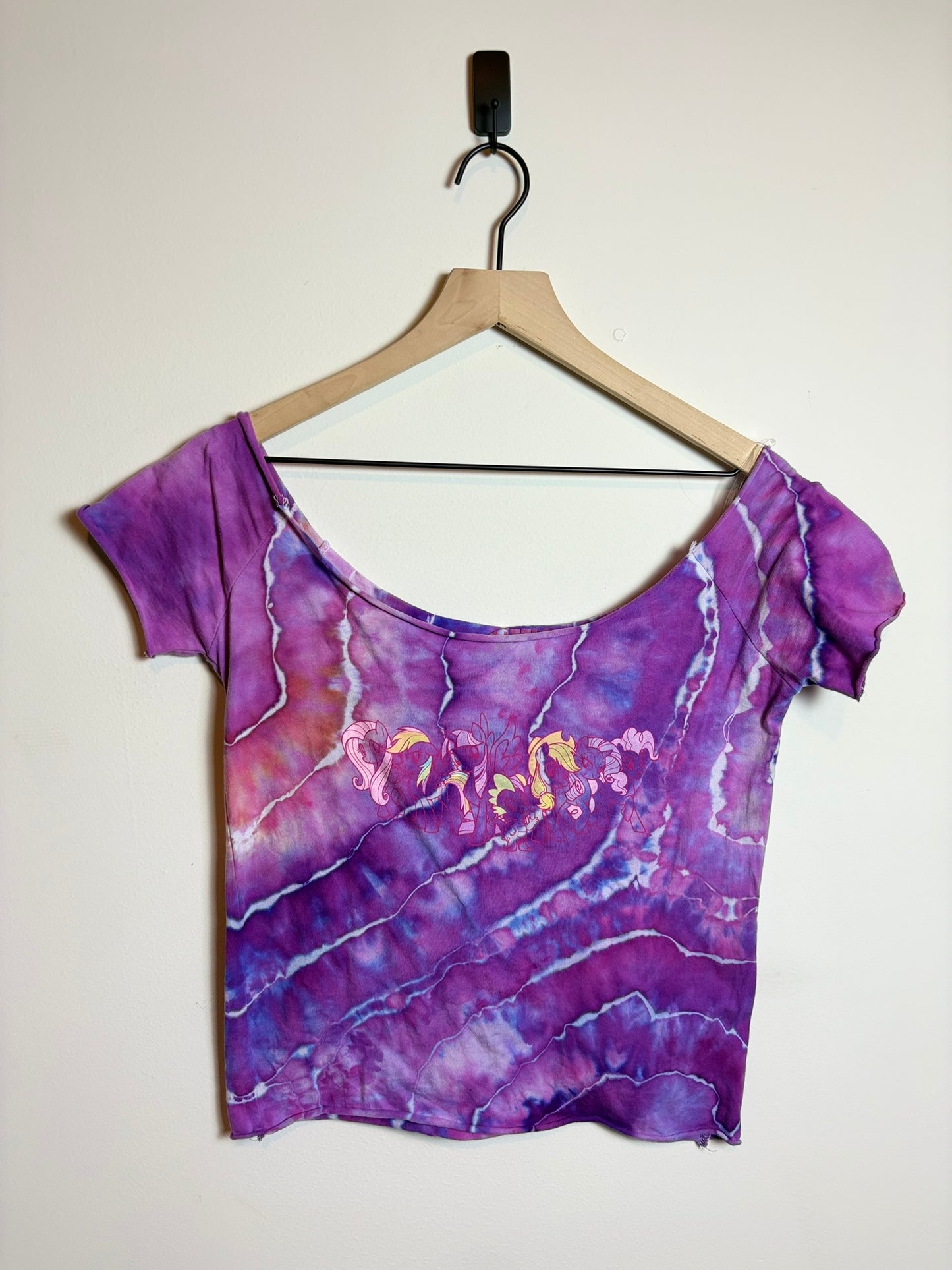 Upcycled My Little Pony x Hot Topic Women’s XL T-Shirt – Purple Geode Tie-Dye