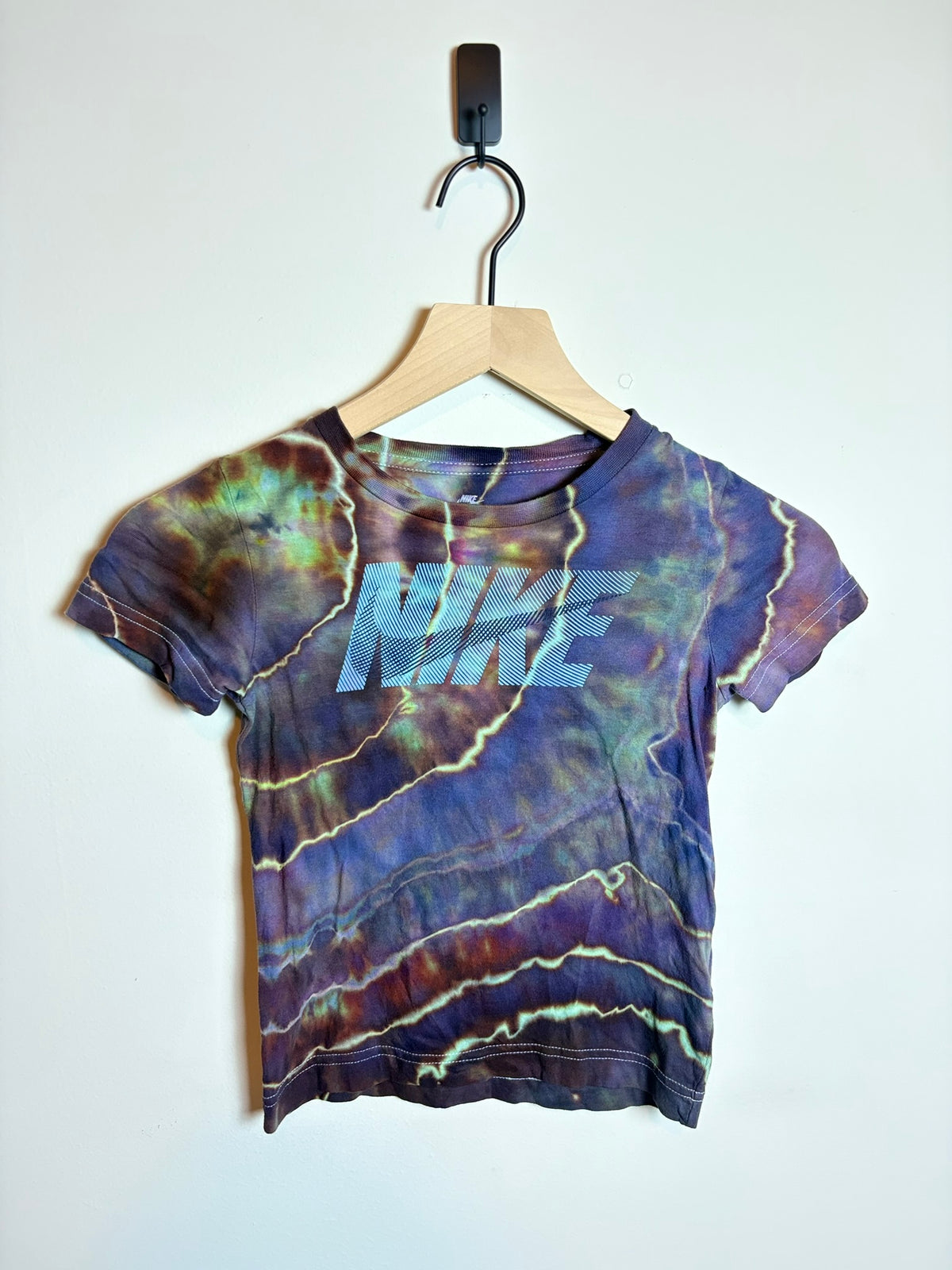 Upcycled Nike Kids 4T T-Shirt – Dark Purple Geode Tie-Dye