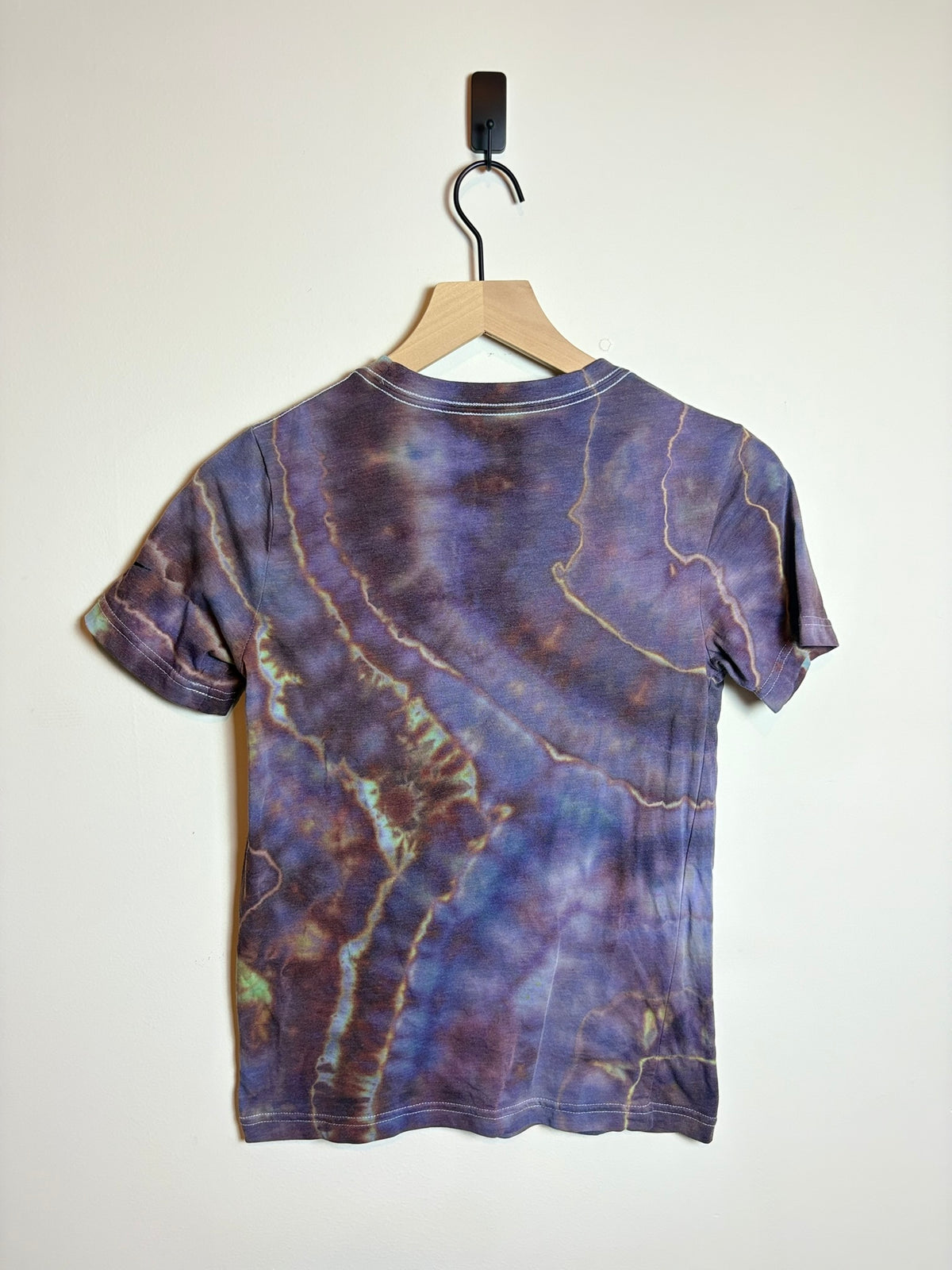 Upcycled Nike 3 Brand Kids Medium T-Shirt – Earthy Purple Geode Tie-Dye