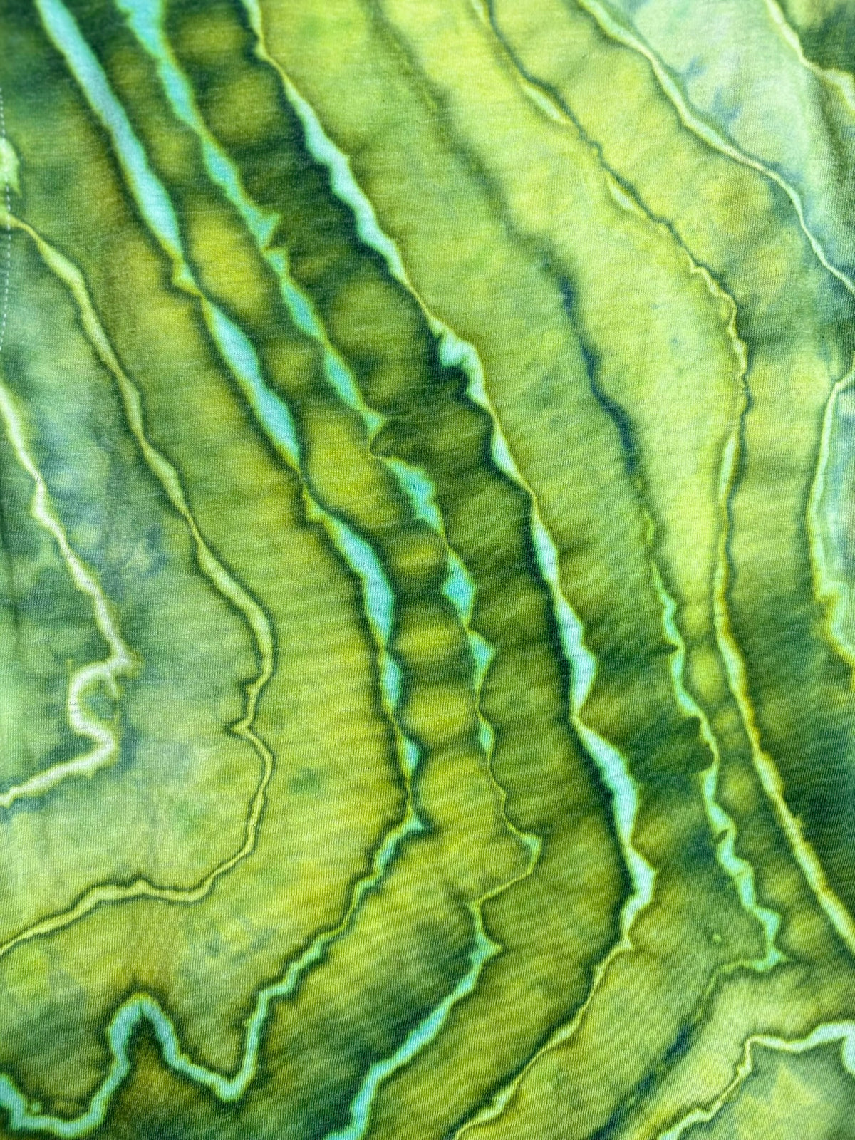 Upcycled J.Crew Sleeveless V-Neck Medium Top – Earthy Green Geode Tie-Dye