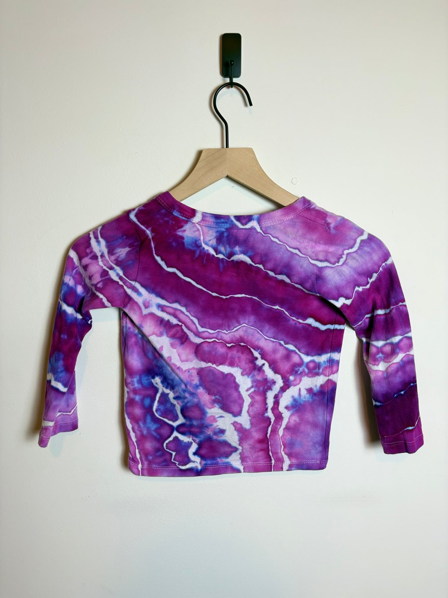 Upcycled Woodmouse & Thistle Kids Size 4 Long Sleeve Button-Up – Pink & Purple Geode Tie-Dye
