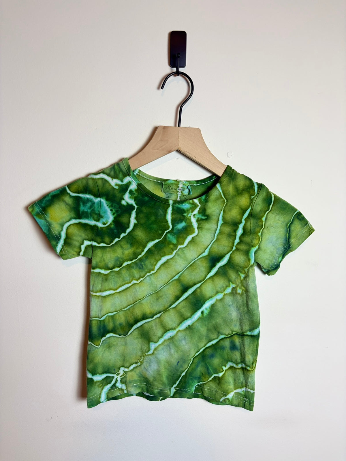 Upcycled Kids Medium T-Shirt – Green Geode Tie-Dye